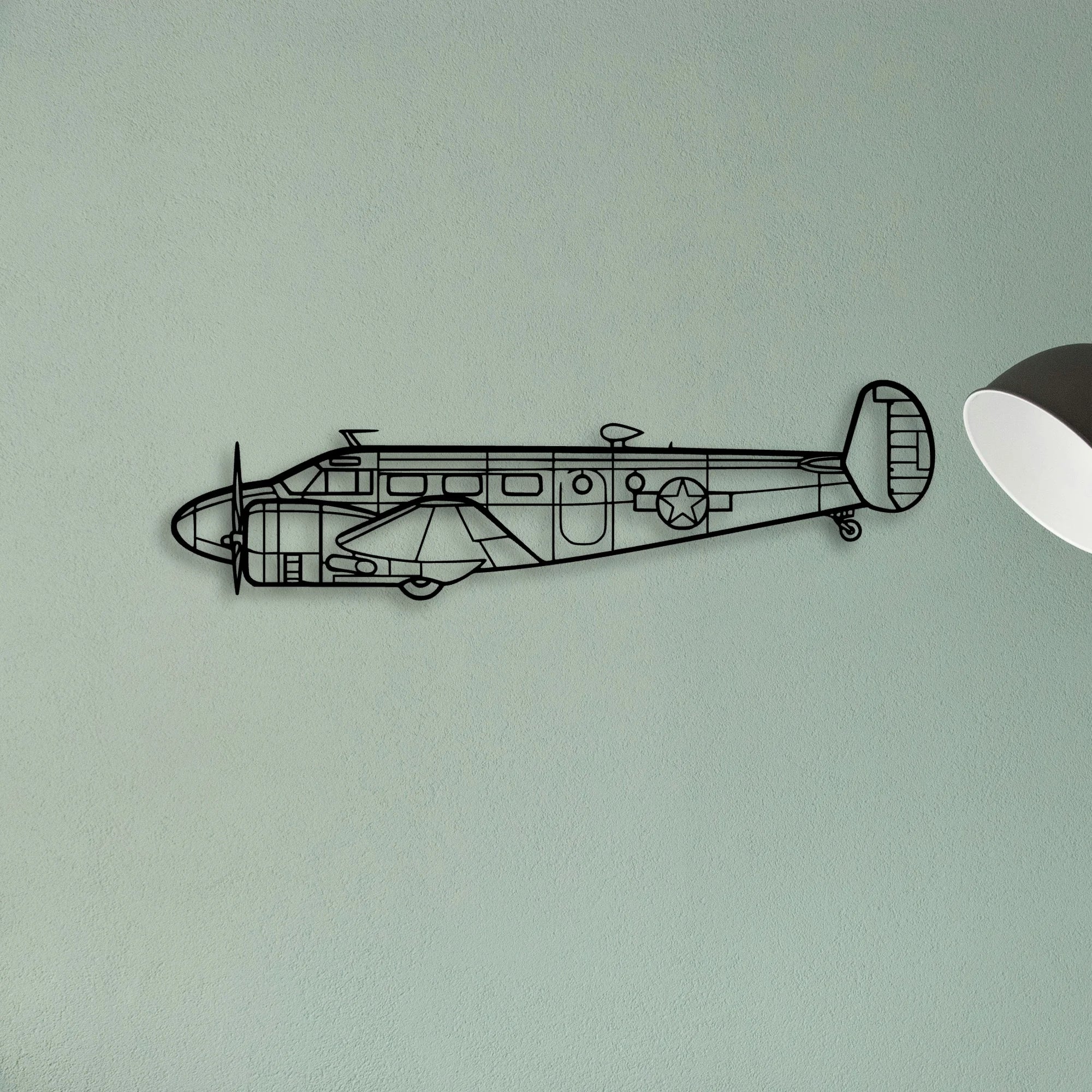 Rc 45 Classic Aircraft Silhouette Metal Wall Art - Tinvibe
