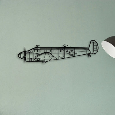 Rc 45 Classic Aircraft Silhouette Metal Wall Art - Tinvibe