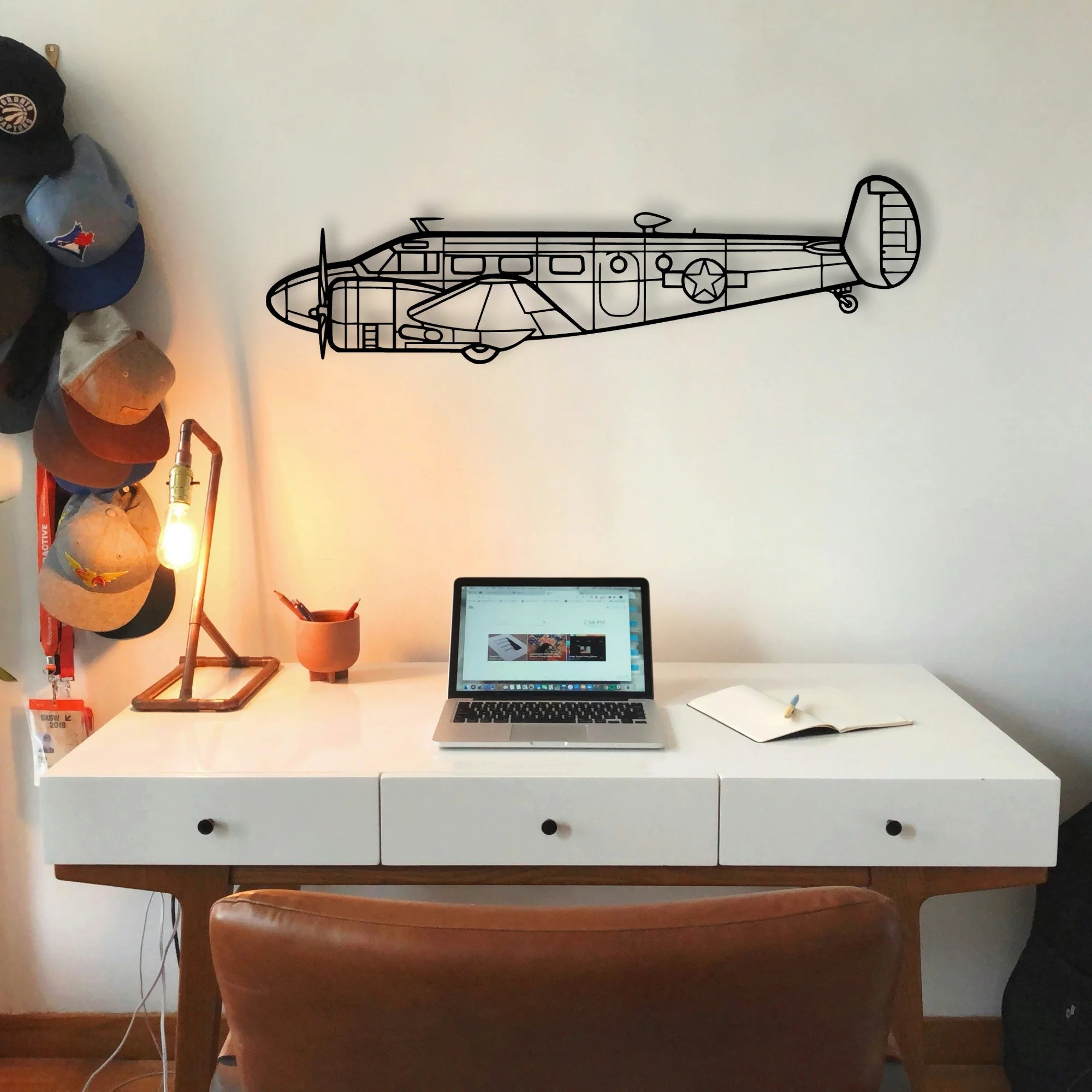 Rc 45 Classic Aircraft Silhouette Metal Wall Art - Tinvibe