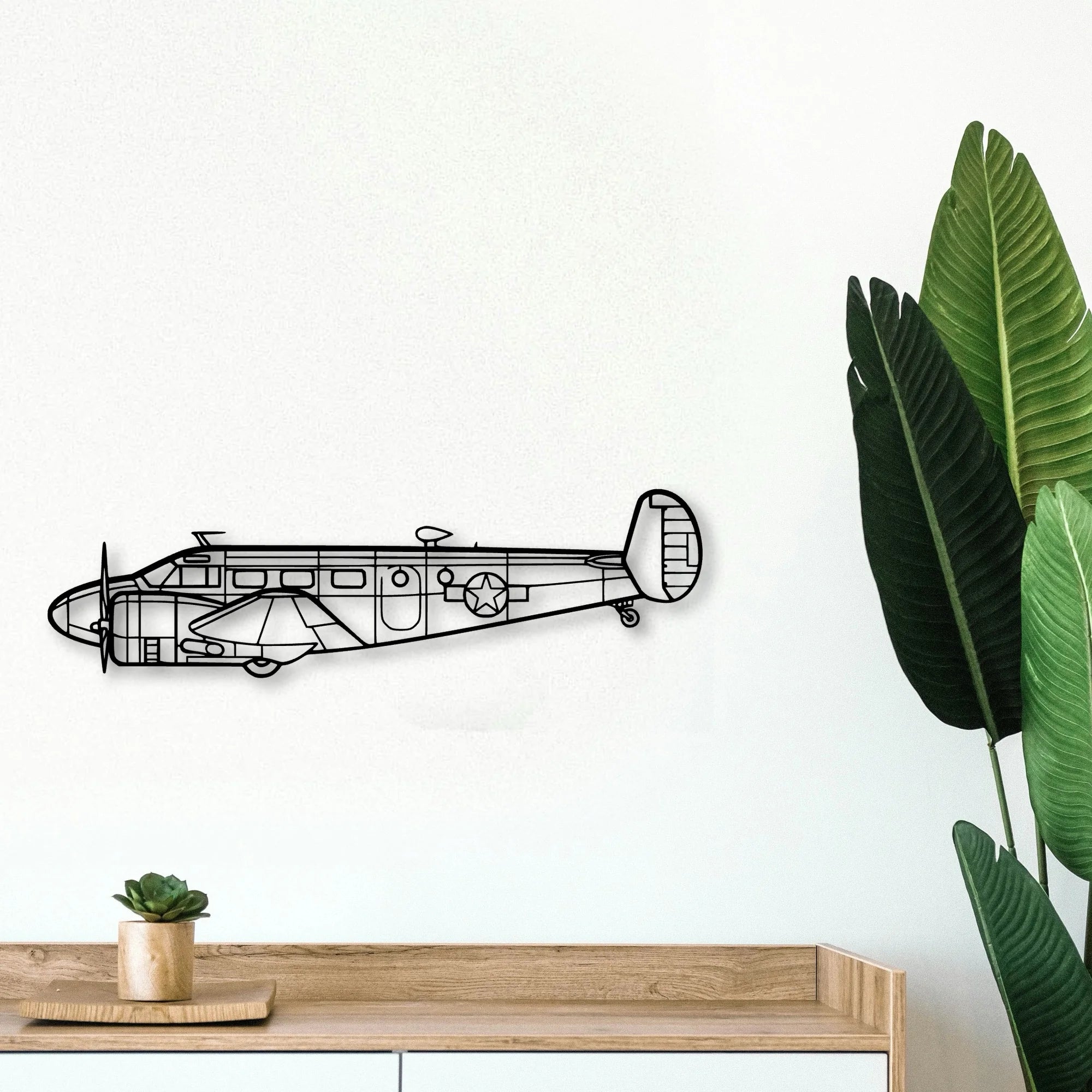 Rc 45 Classic Aircraft Silhouette Metal Wall Art - Tinvibe