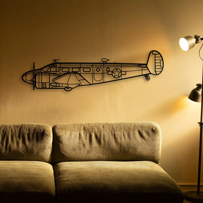 Rc 45 Classic Aircraft Silhouette Metal Wall Art - Tinvibe