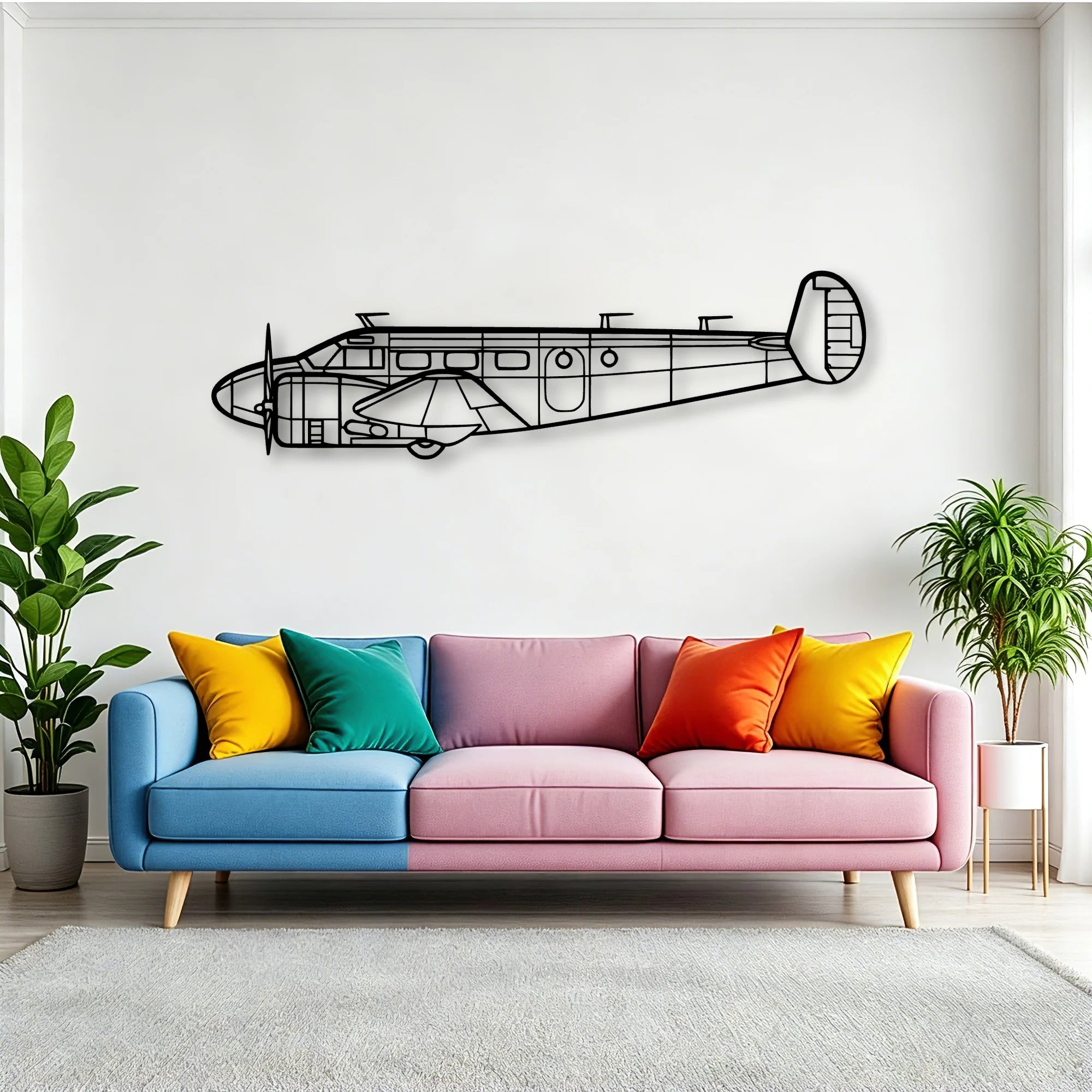 Rv 12IS Classic Aircraft Silhouette Metal Wall Art - Tinvibe