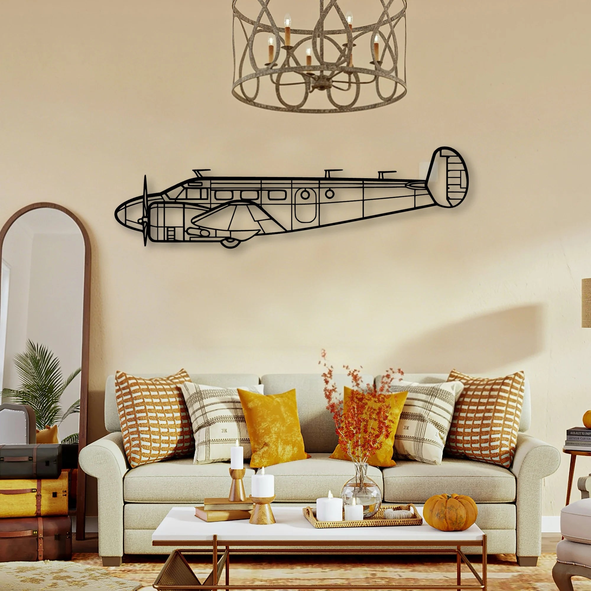 Rv 12IS Classic Aircraft Silhouette Metal Wall Art - Tinvibe