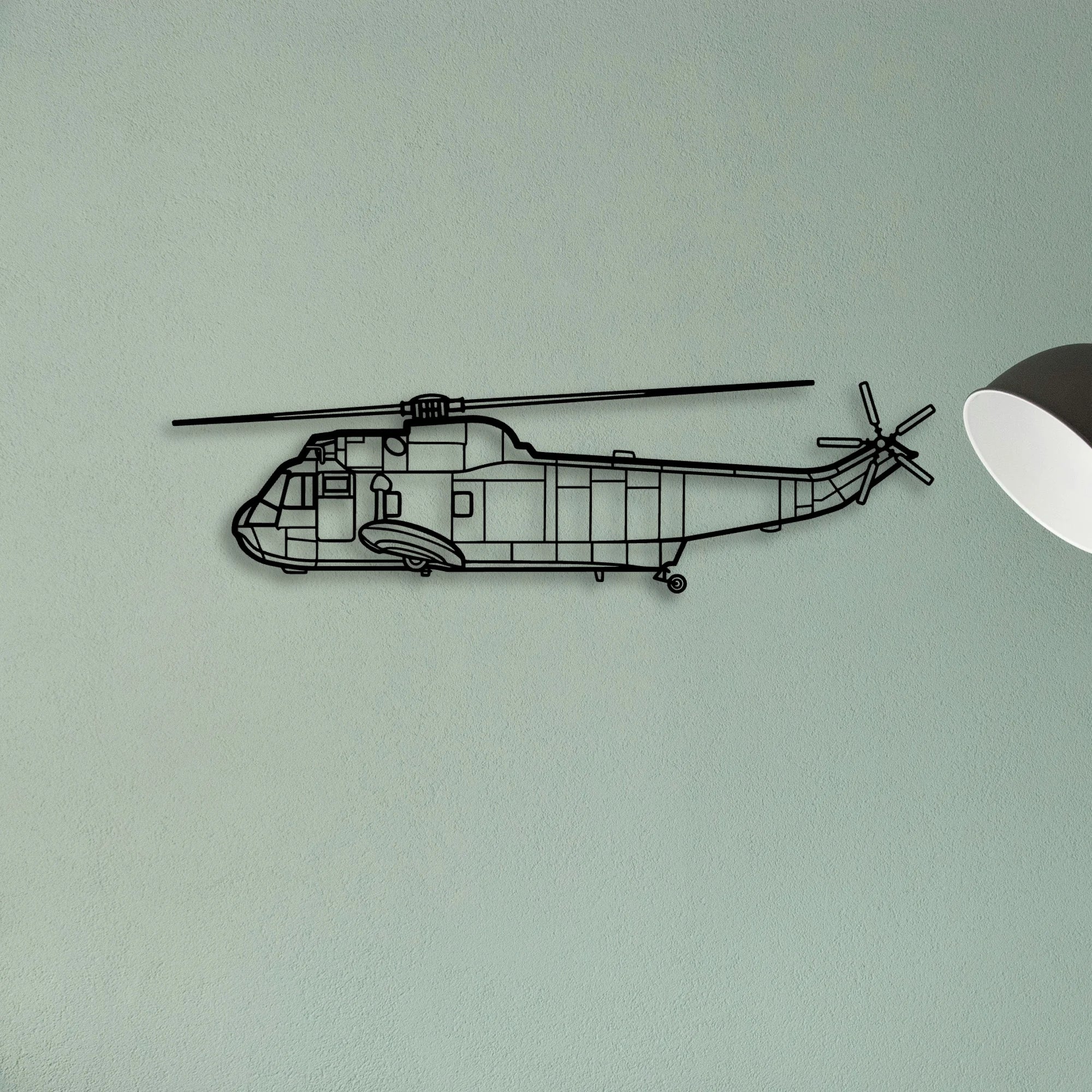 Sh 3 Sea King Classic Aircraft Silhouette Metal Wall Art - Tinvibe