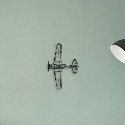 Snj 5 Texan Classic Aircraft Silhouette Metal Wall Art - Tinvibe