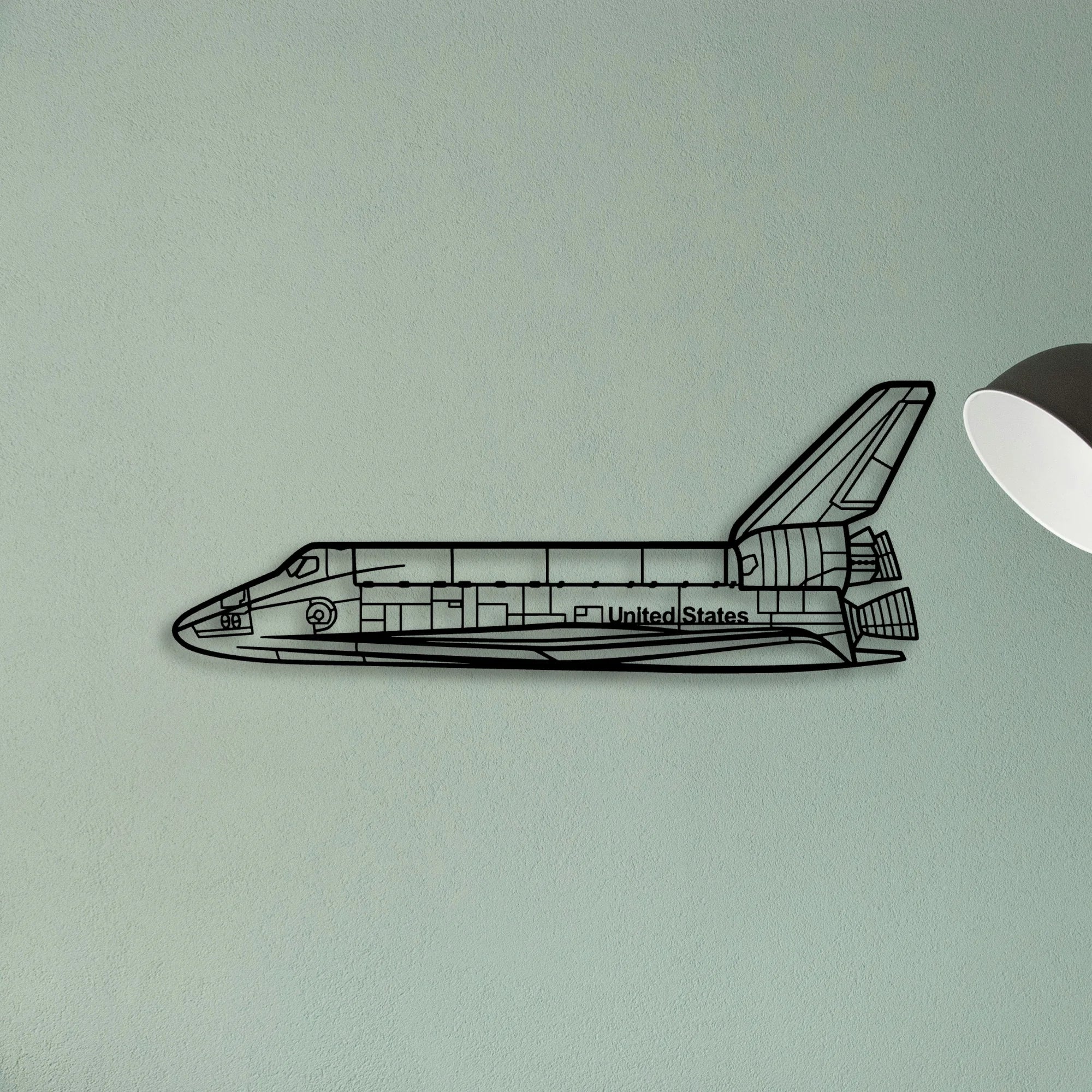 Space Shuttle Classic Aircraft Silhouette Metal Wall Art - Tinvibe