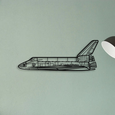 Space Shuttle Classic Aircraft Silhouette Metal Wall Art - Tinvibe