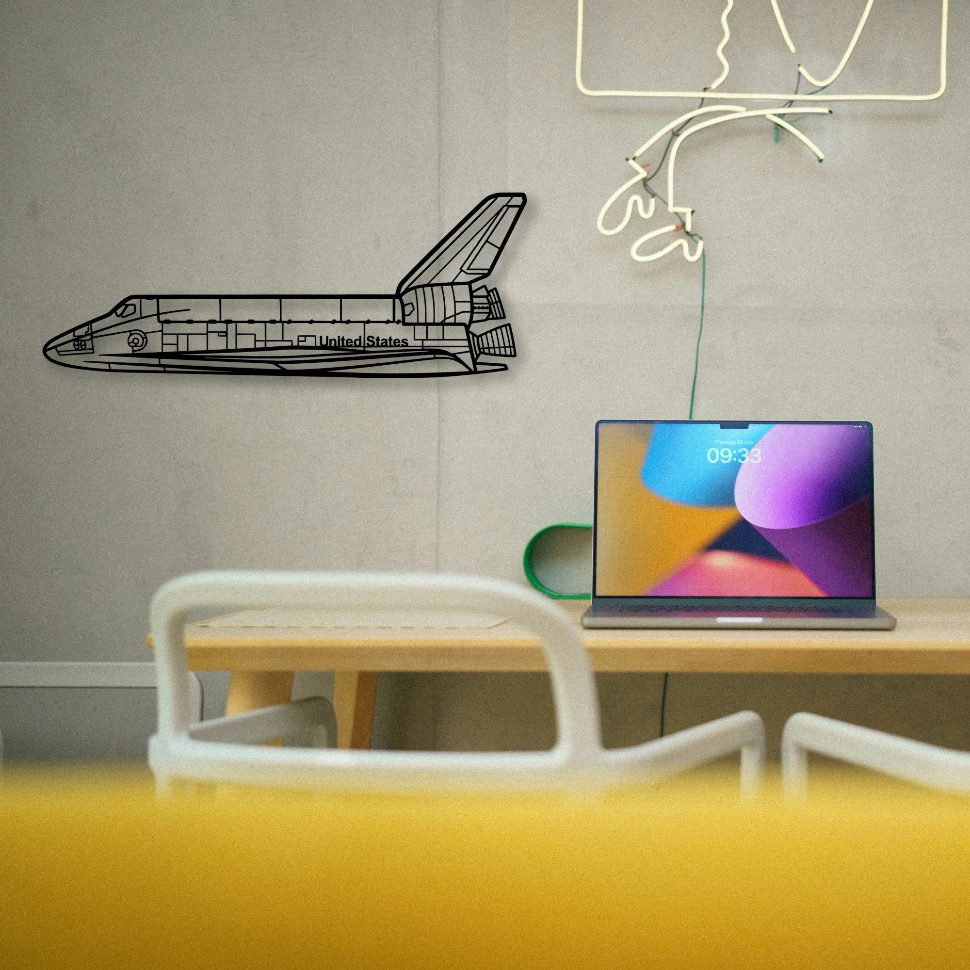 Space Shuttle Classic Aircraft Silhouette Metal Wall Art - Tinvibe