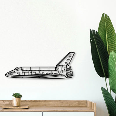 Space Shuttle Classic Aircraft Silhouette Metal Wall Art - Tinvibe