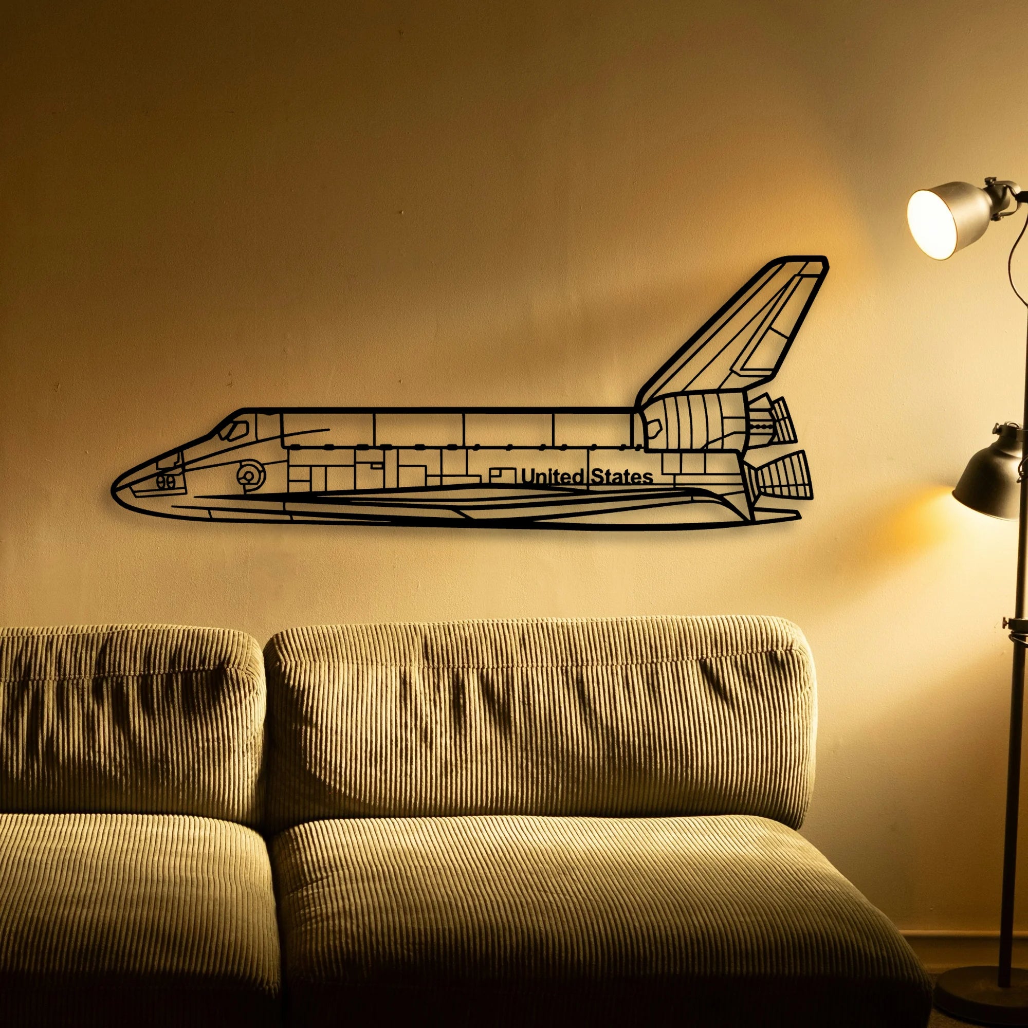Space Shuttle Classic Aircraft Silhouette Metal Wall Art - Tinvibe