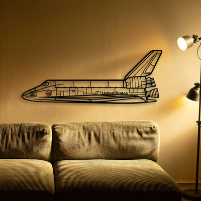 Space Shuttle Classic Aircraft Silhouette Metal Wall Art - Tinvibe