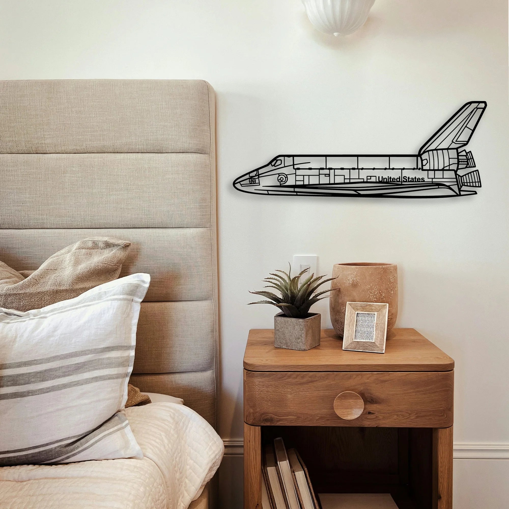 Space Shuttle Classic Aircraft Silhouette Metal Wall Art - Tinvibe