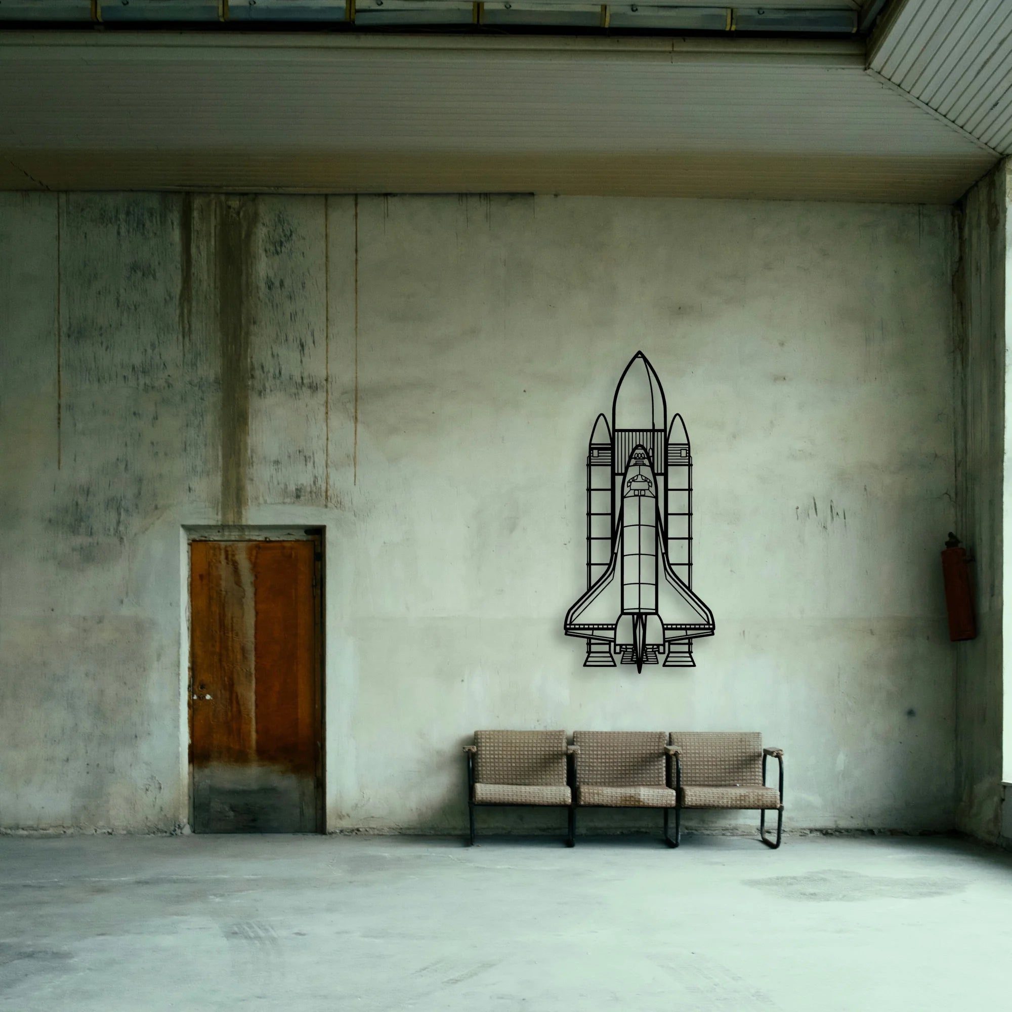 Space System Classic Aircraft Silhouette Metal Wall Art - Tinvibe