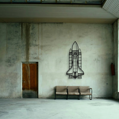 Space System Classic Aircraft Silhouette Metal Wall Art - Tinvibe