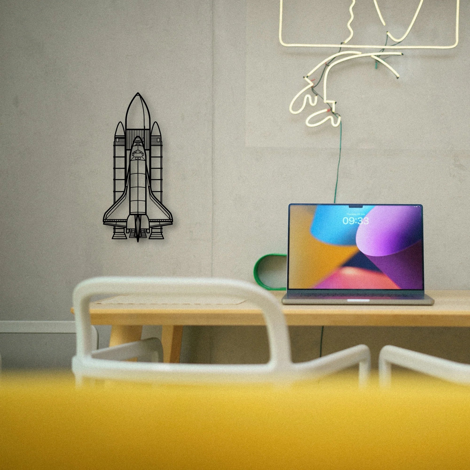 Space System Classic Aircraft Silhouette Metal Wall Art - Tinvibe