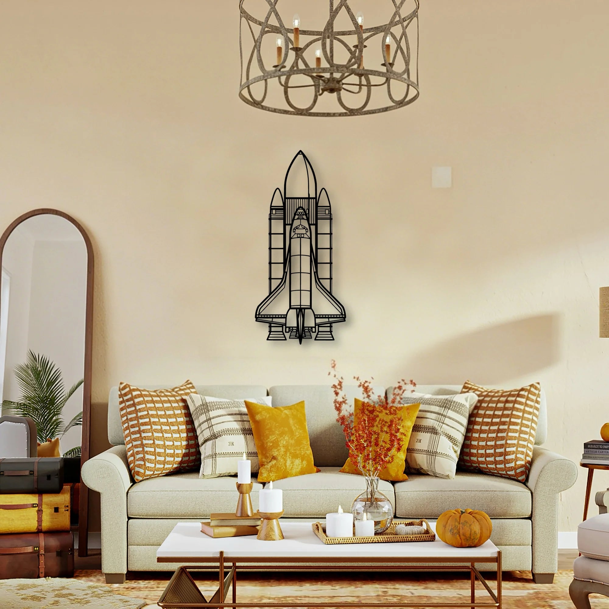 Space System Classic Aircraft Silhouette Metal Wall Art - Tinvibe