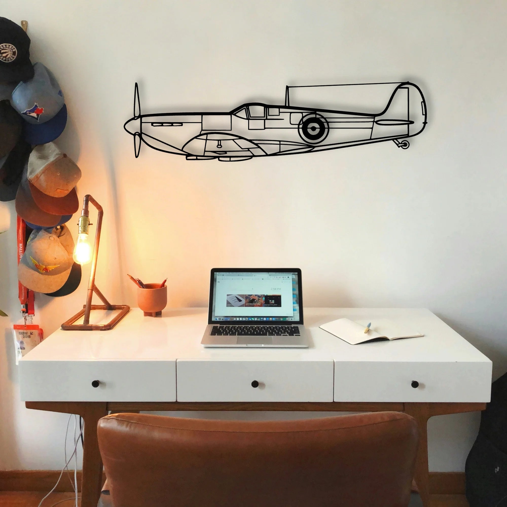 Spitfire Classic Aircraft Silhouette Metal Wall Art - Tinvibe