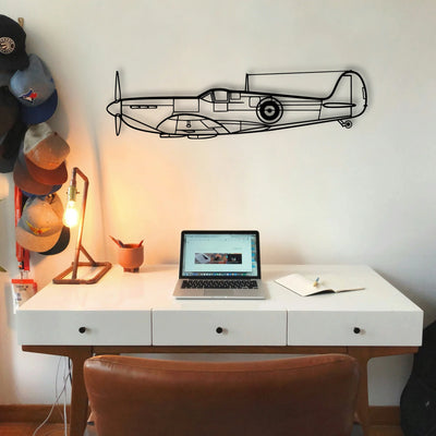 Spitfire Classic Aircraft Silhouette Metal Wall Art - Tinvibe