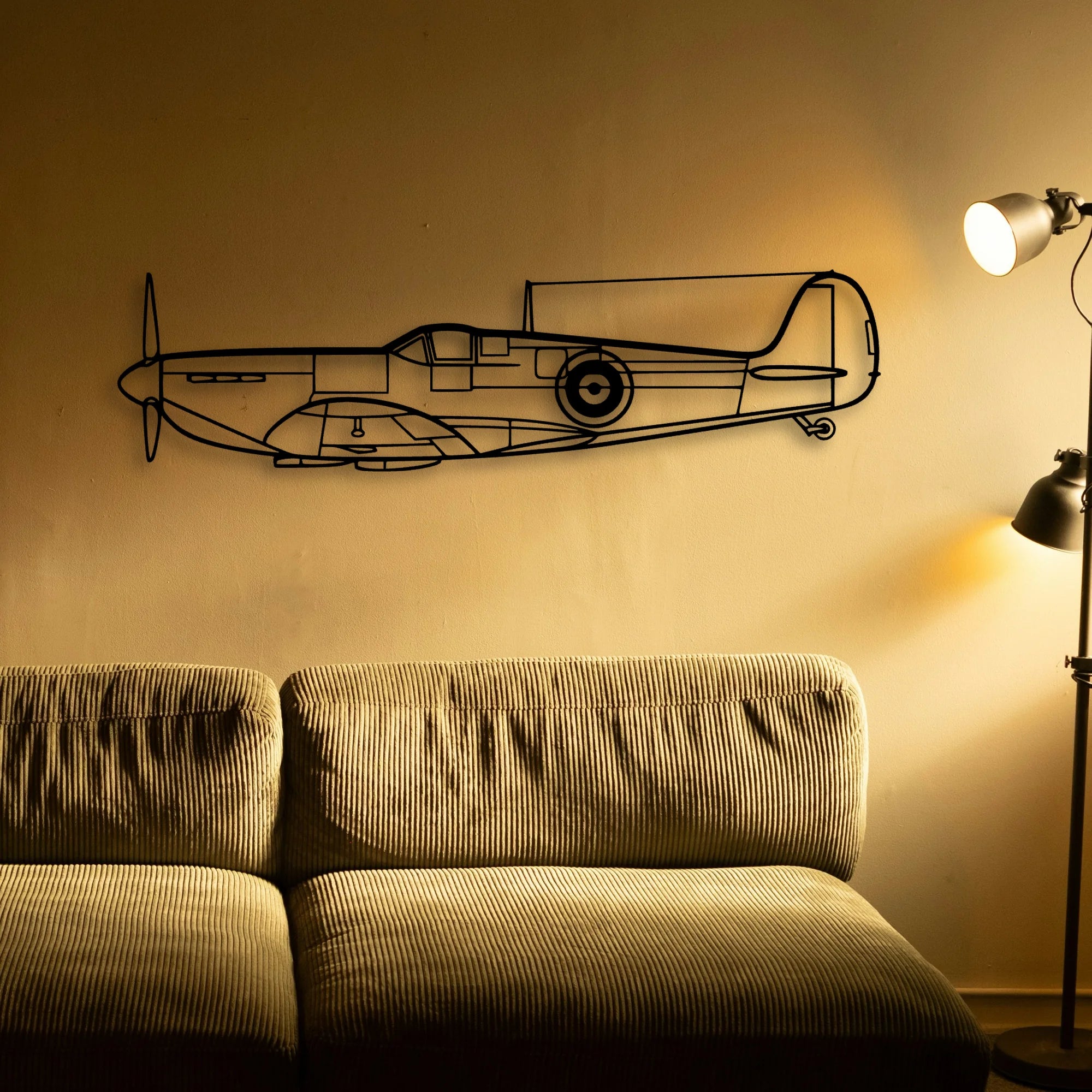 Spitfire Classic Aircraft Silhouette Metal Wall Art - Tinvibe