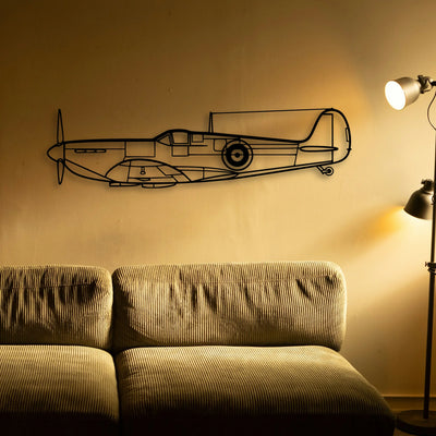 Spitfire Classic Aircraft Silhouette Metal Wall Art - Tinvibe