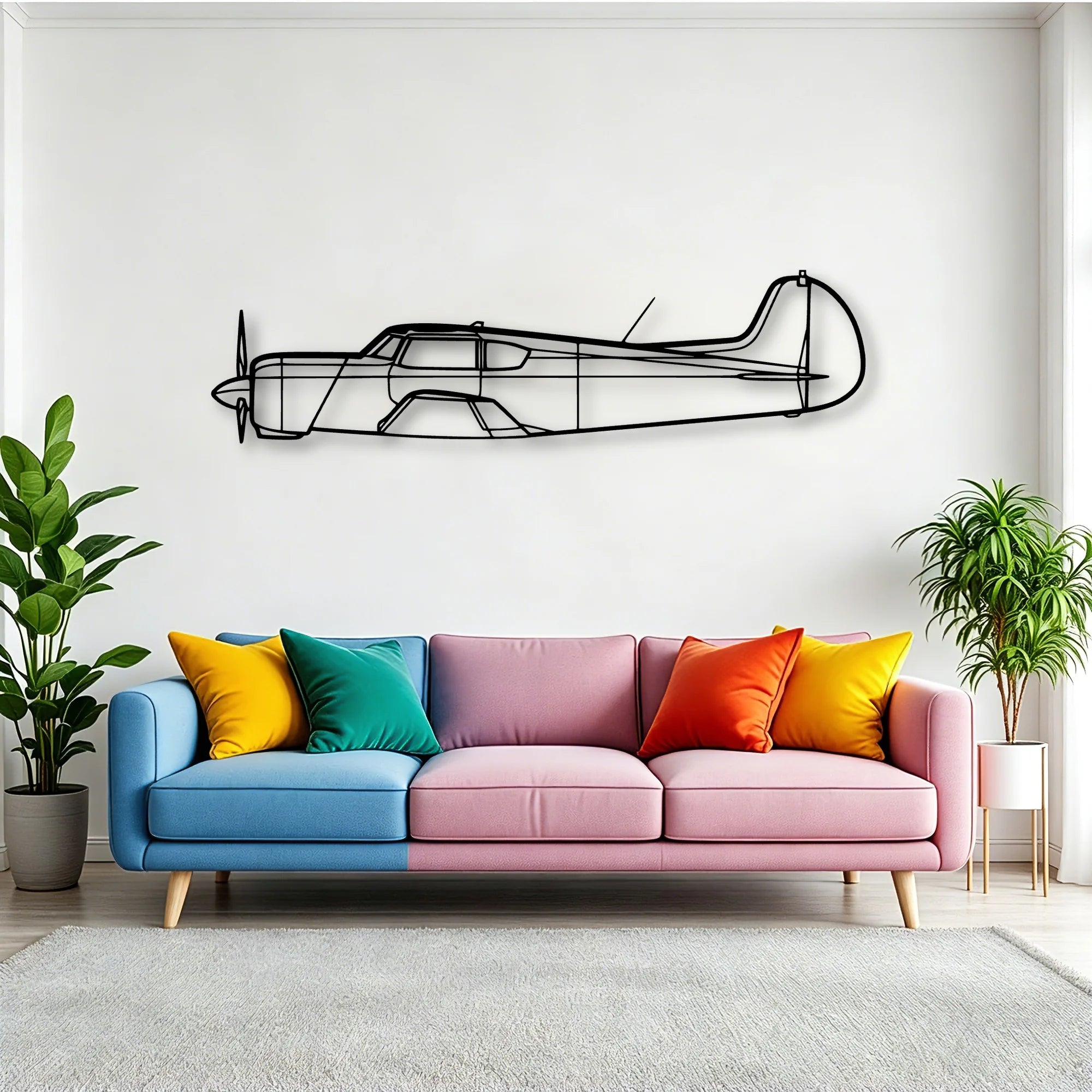 SR22T Gts Classic Aircraft Silhouette Metal Wall Art - Tinvibe