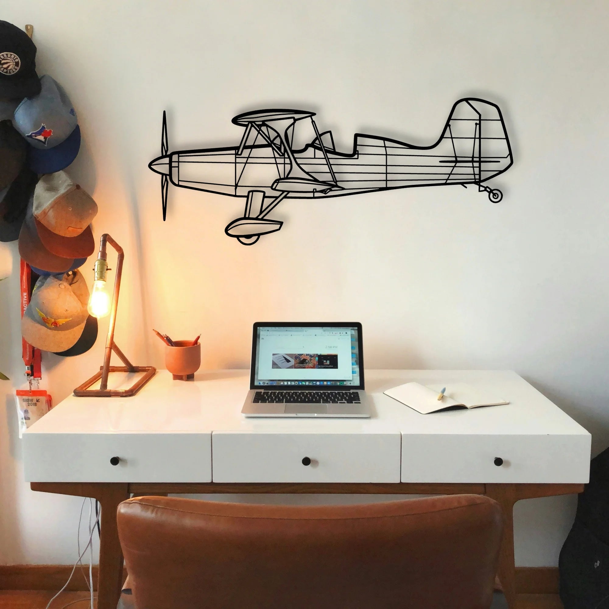 Starduster Too Classic Aircraft Silhouette Metal Wall Art - Tinvibe