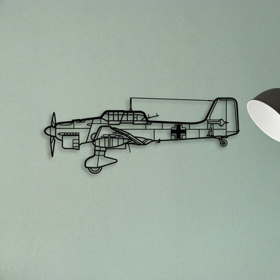 Stuka Ju 87 Classic Aircraft Silhouette Metal Wall Art - Tinvibe