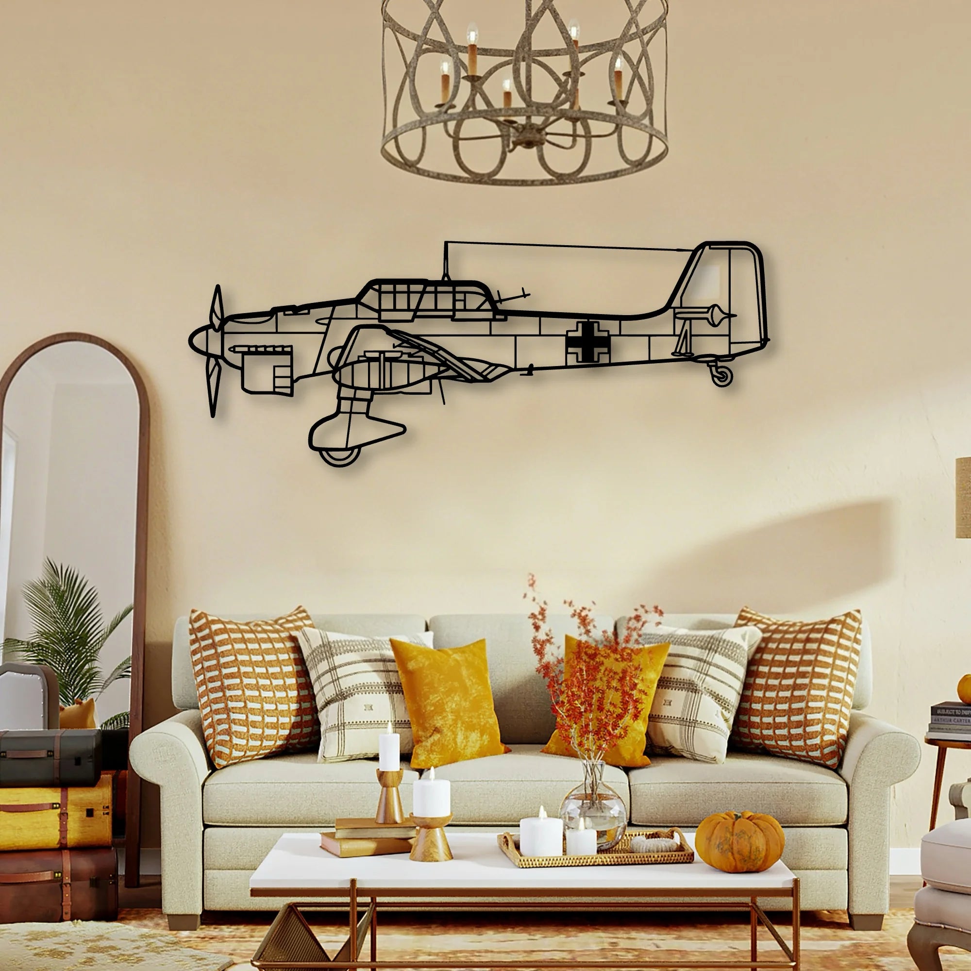 Stuka Ju 87 Classic Aircraft Silhouette Metal Wall Art - Tinvibe