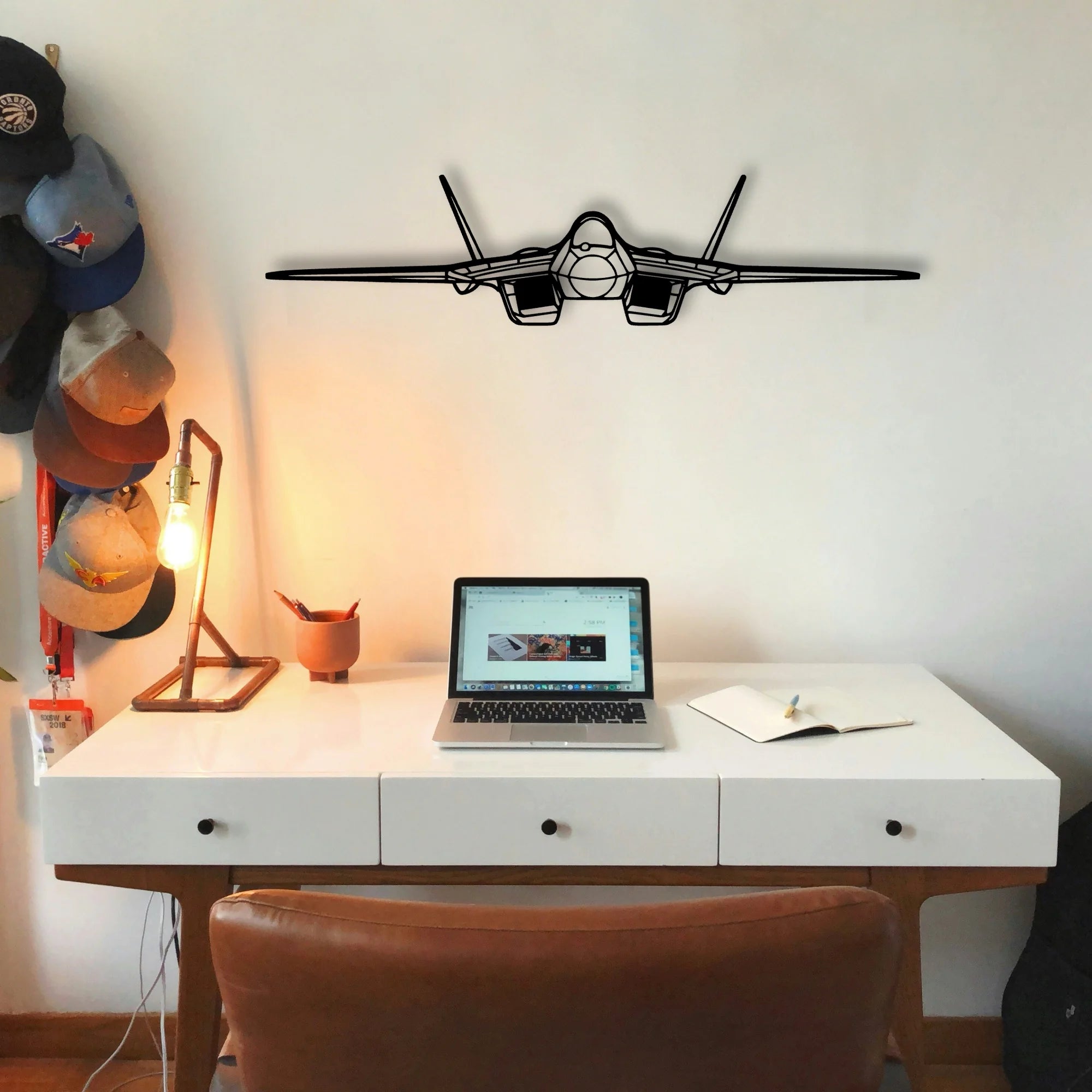 Su 57 Classic Aircraft Silhouette Metal Wall Art - Tinvibe