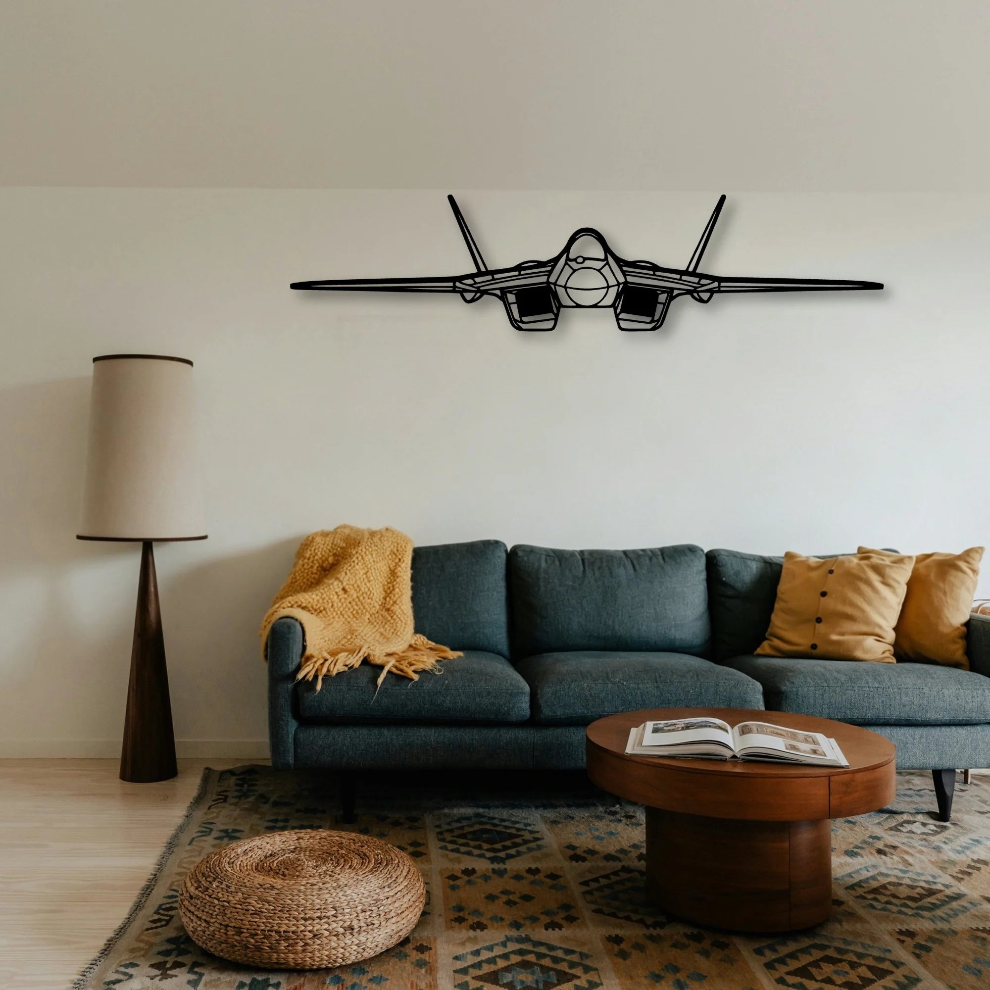 Su 57 Classic Aircraft Silhouette Metal Wall Art - Tinvibe