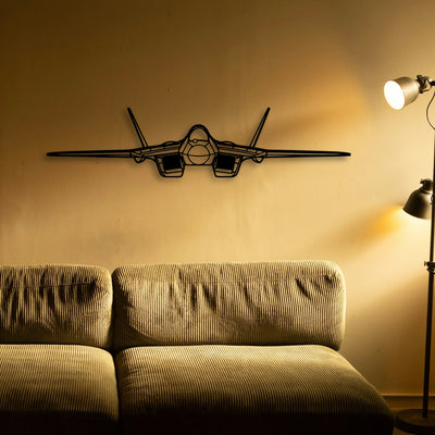 Su 57 Classic Aircraft Silhouette Metal Wall Art - Tinvibe