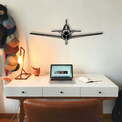 T 28 Trojan Classic Aircraft Silhouette Metal Wall Art - Tinvibe