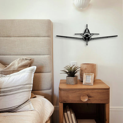 T 28 Trojan Classic Aircraft Silhouette Metal Wall Art - Tinvibe