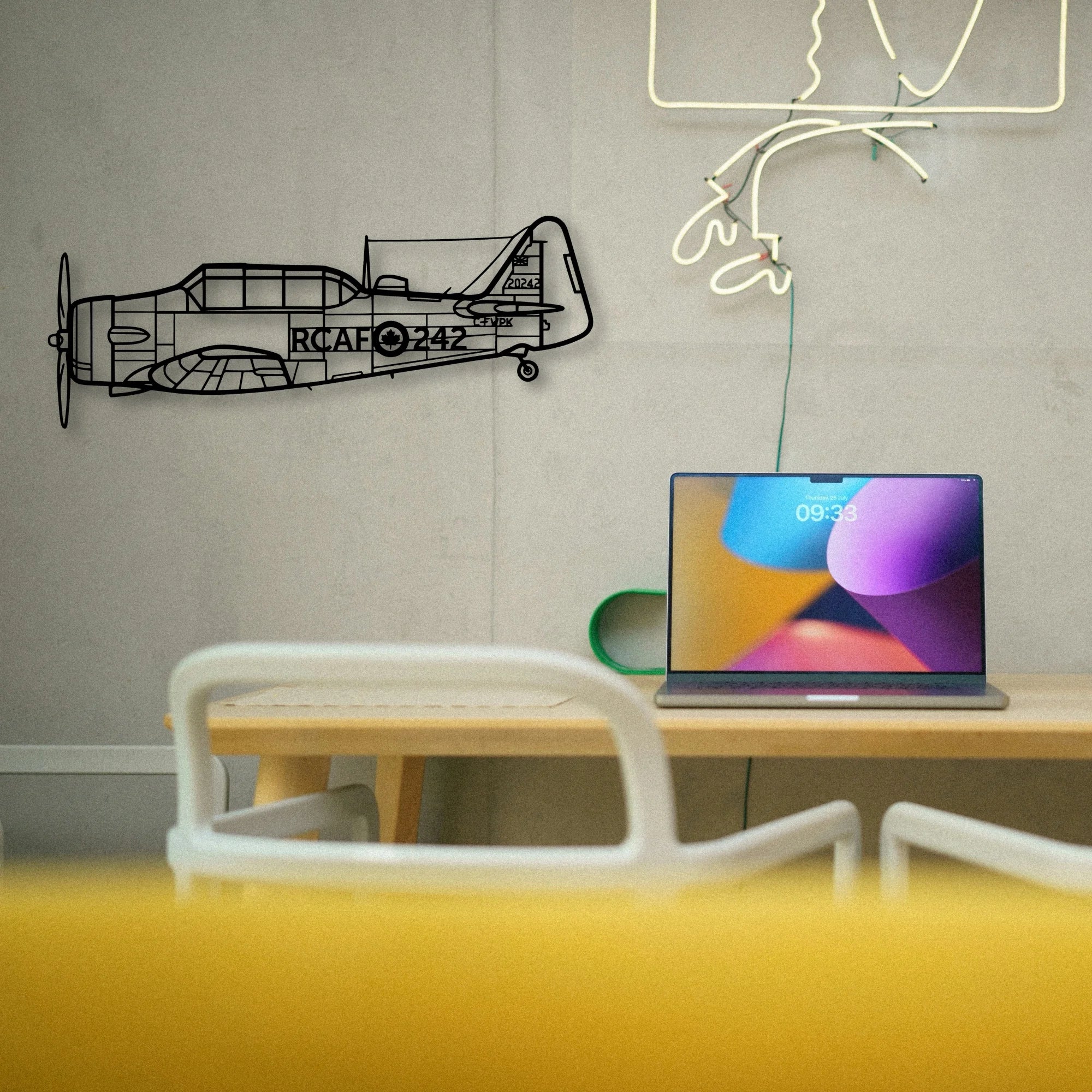 T33 2 Classic Aircraft Silhouette Metal Wall Art - Tinvibe