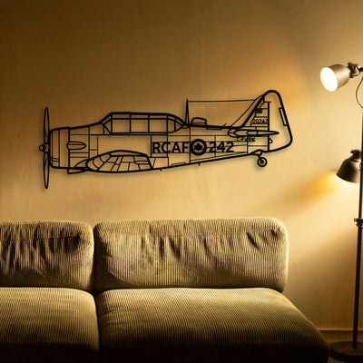 T33 2 Classic Aircraft Silhouette Metal Wall Art - Tinvibe