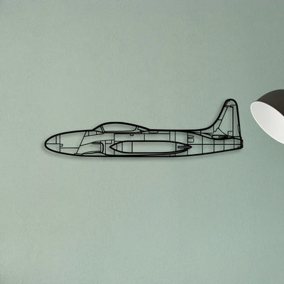 T33 3 Classic Aircraft Silhouette Metal Wall Art - Tinvibe