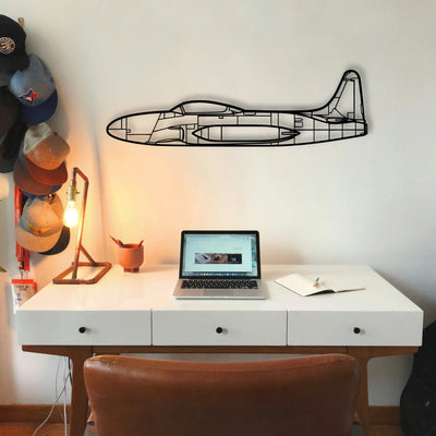 T33 3 Classic Aircraft Silhouette Metal Wall Art - Tinvibe