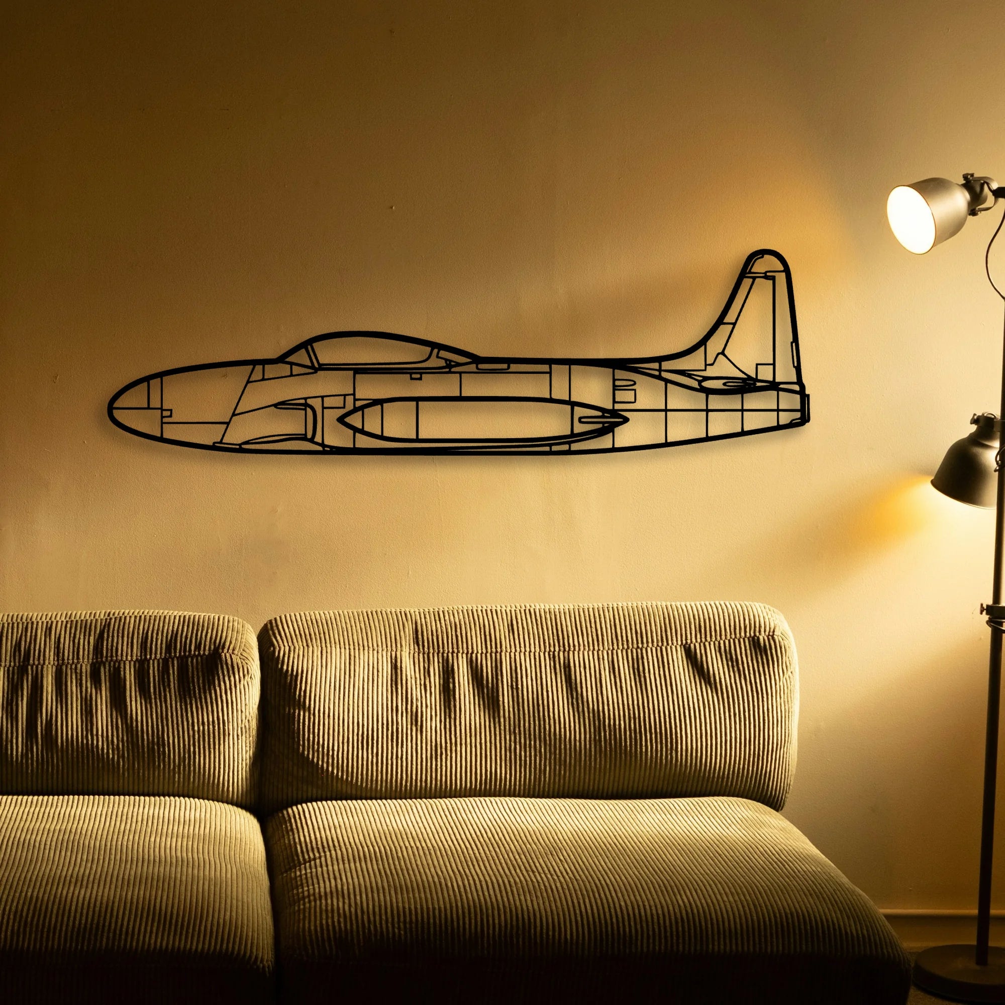 T33 3 Classic Aircraft Silhouette Metal Wall Art - Tinvibe
