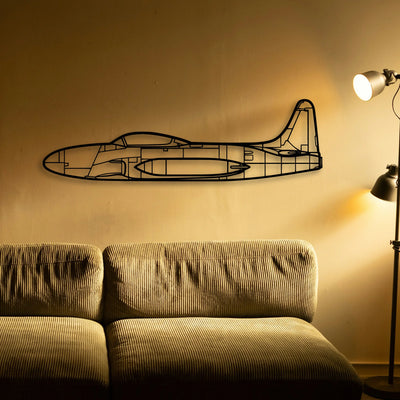 T33 3 Classic Aircraft Silhouette Metal Wall Art - Tinvibe