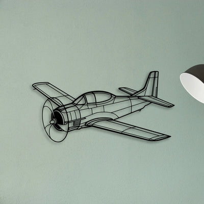 T33 Classic Aircraft Silhouette Metal Wall Art - Tinvibe