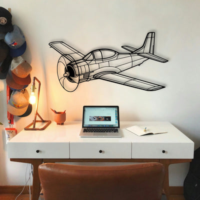 T33 Classic Aircraft Silhouette Metal Wall Art - Tinvibe