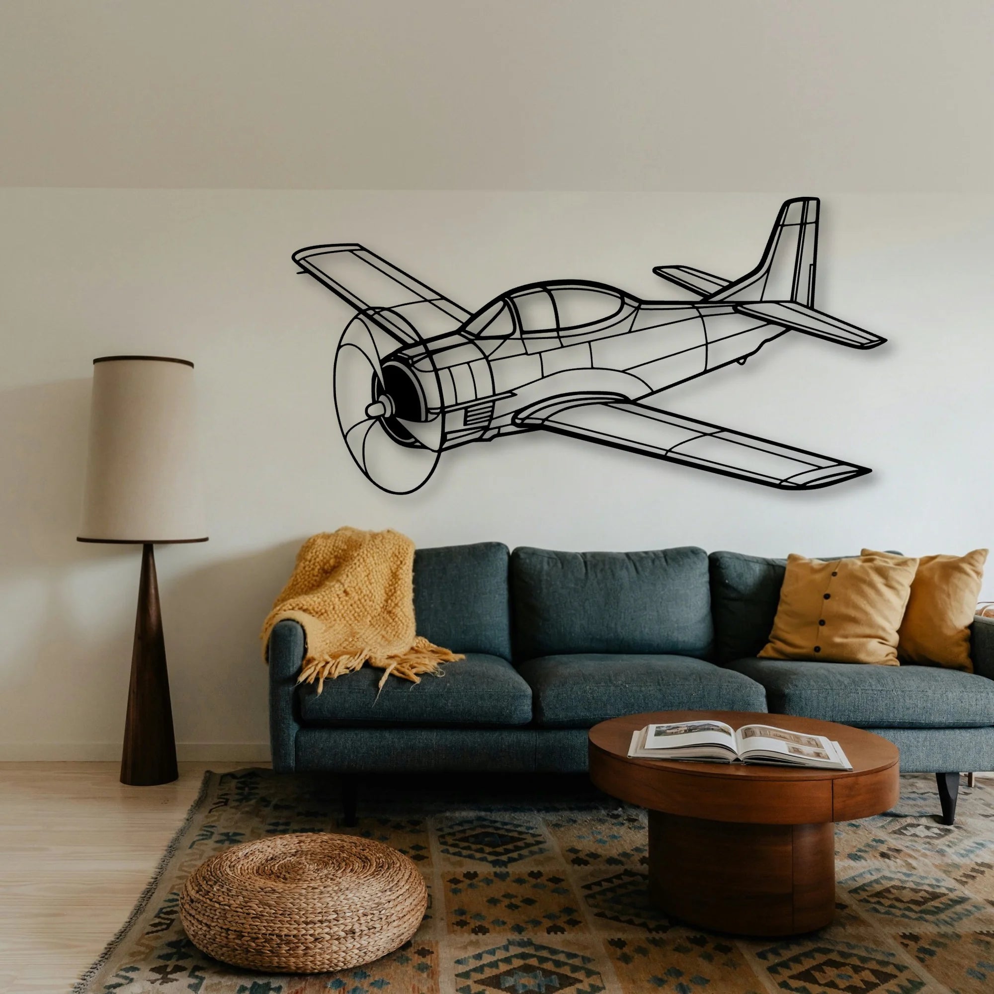 T33 Classic Aircraft Silhouette Metal Wall Art - Tinvibe