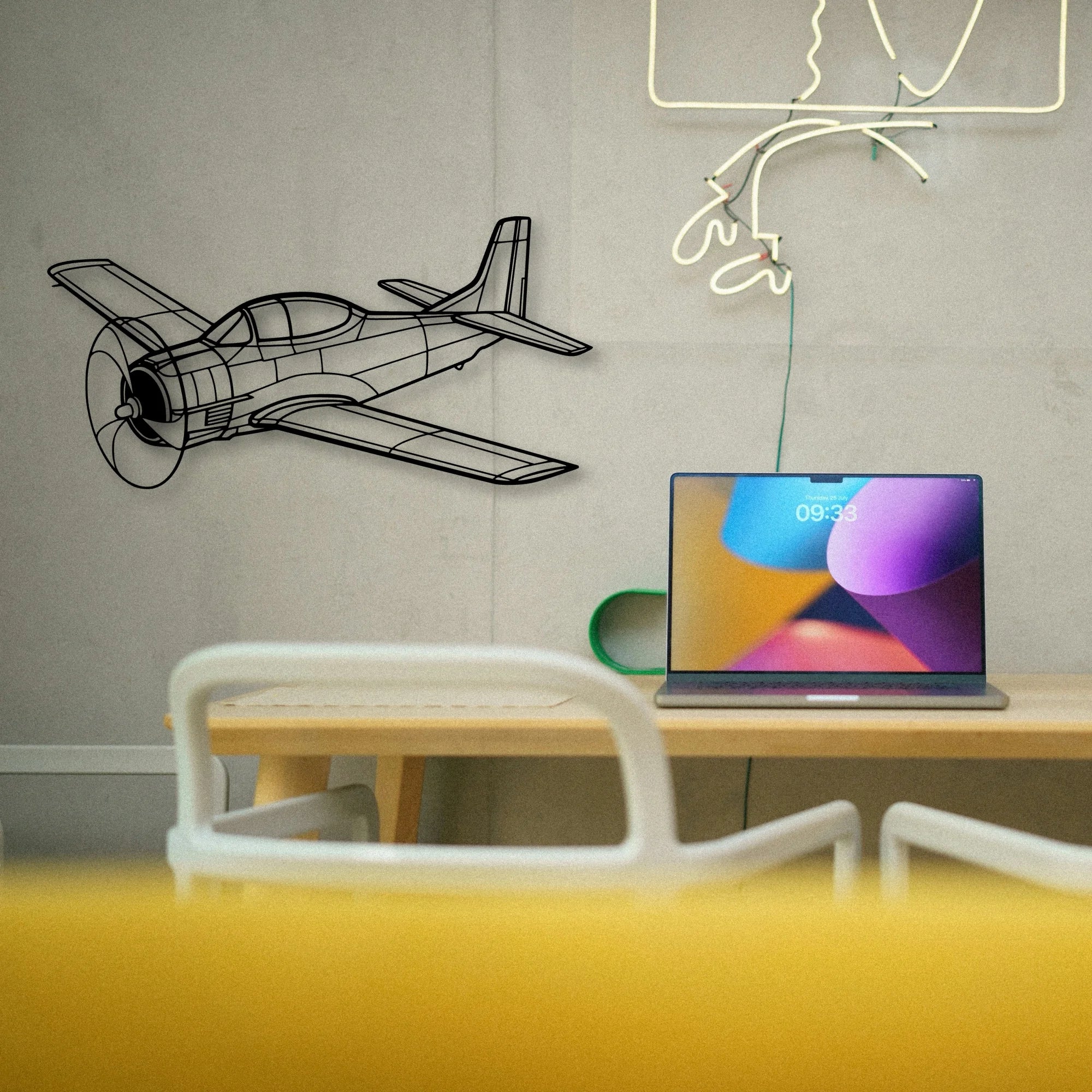 T33 Classic Aircraft Silhouette Metal Wall Art - Tinvibe