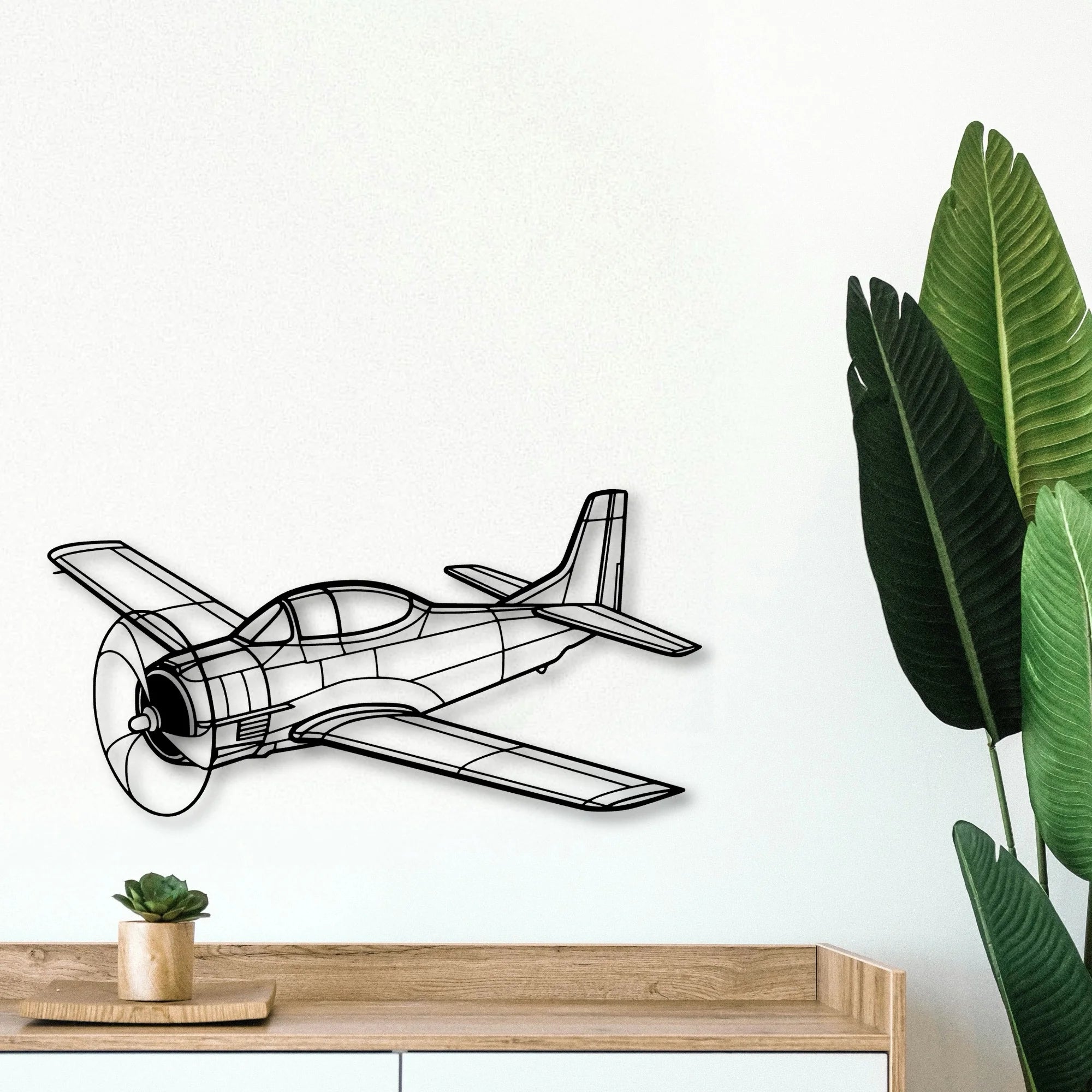 T33 Classic Aircraft Silhouette Metal Wall Art - Tinvibe