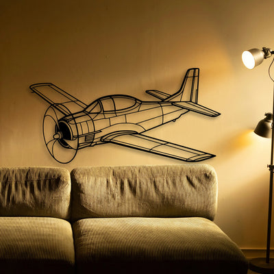 T33 Classic Aircraft Silhouette Metal Wall Art - Tinvibe
