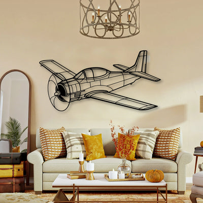 T33 Classic Aircraft Silhouette Metal Wall Art - Tinvibe
