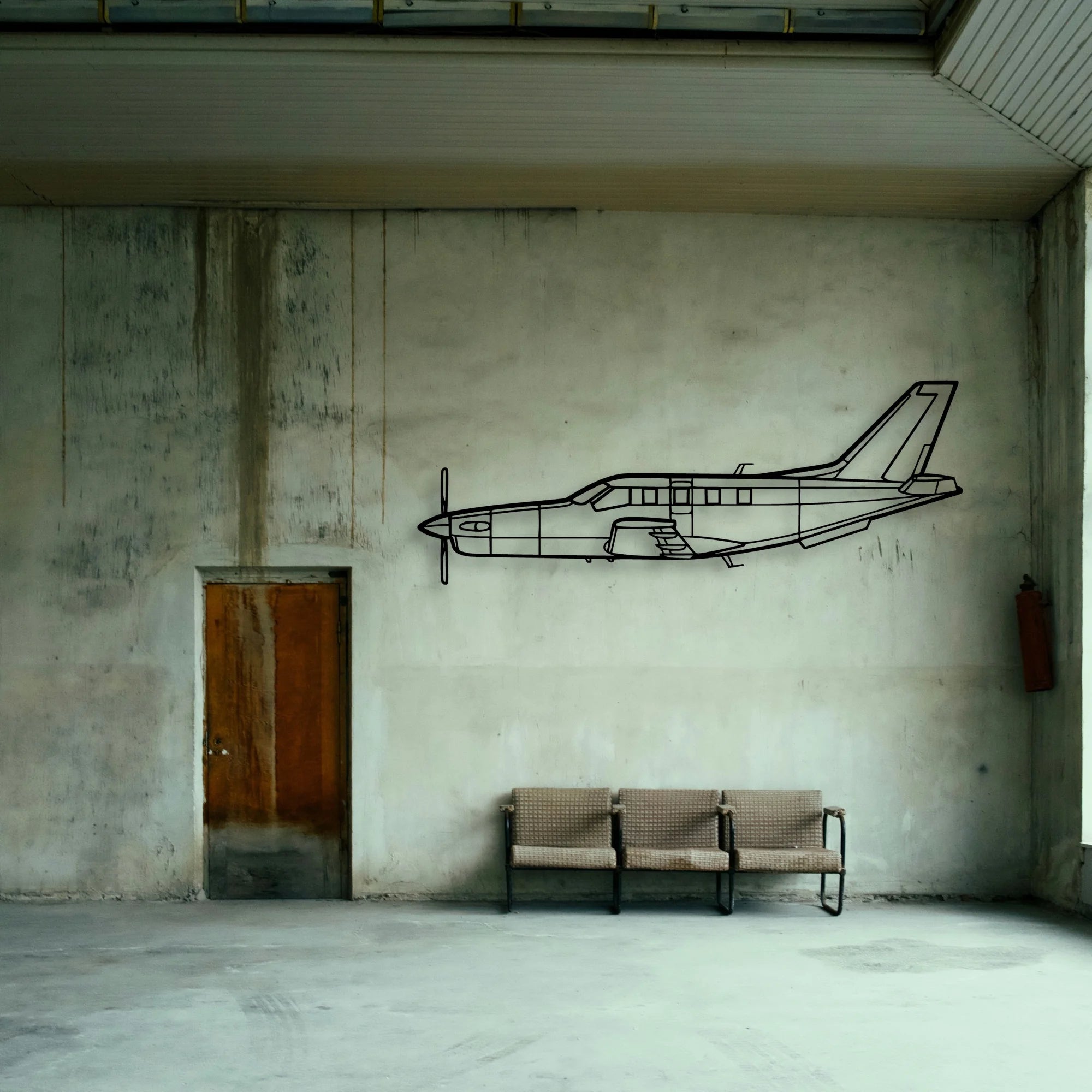Tbm 700B 2 Classic Aircraft Silhouette Metal Wall Art - Tinvibe