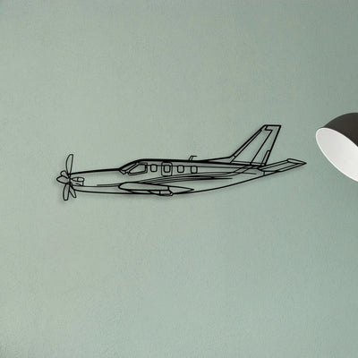 Tbm Classic Aircraft Silhouette Metal Wall Art - Tinvibe