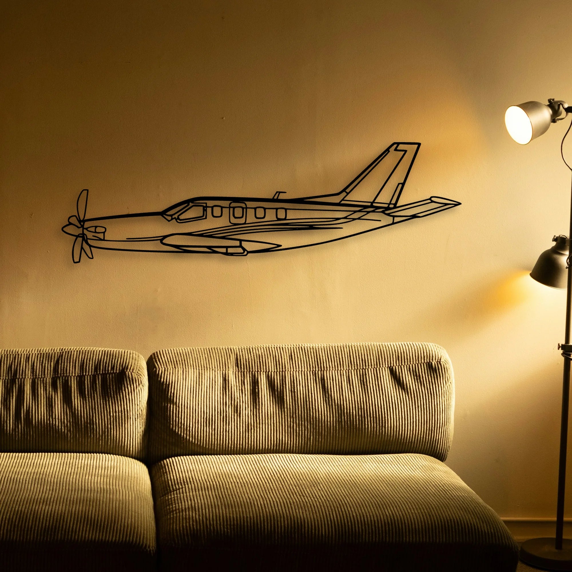 Tbm Classic Aircraft Silhouette Metal Wall Art - Tinvibe