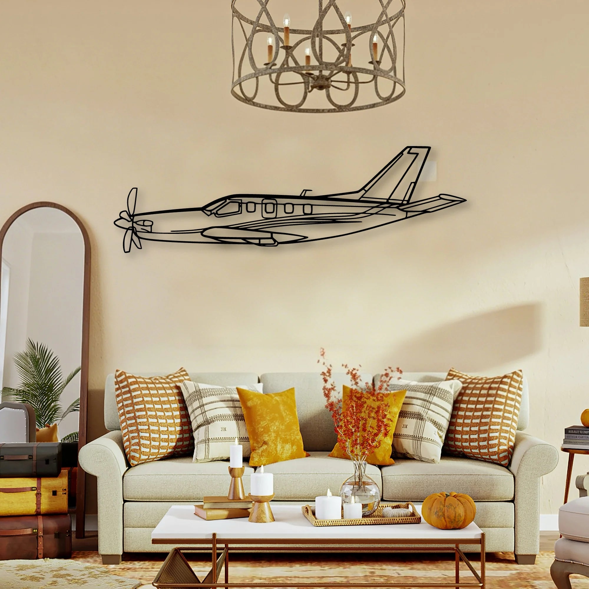 Tbm Classic Aircraft Silhouette Metal Wall Art - Tinvibe